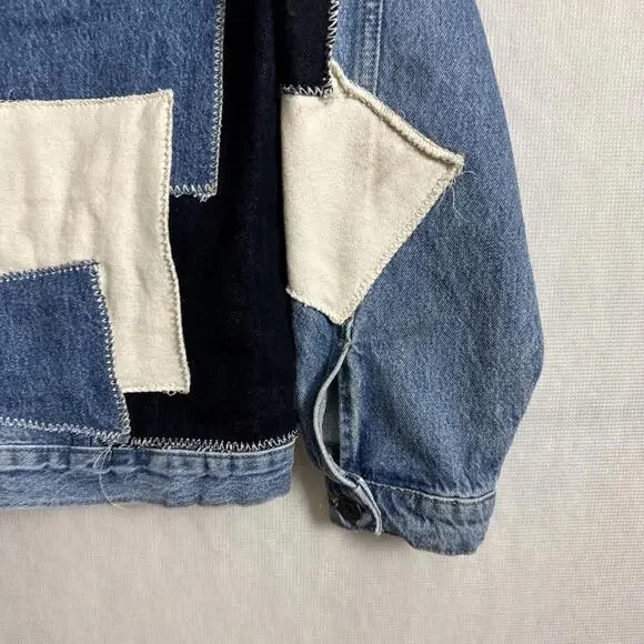 BDG Women's Size XS Oversized Patchwork Denim Trucker Jacket - Picture 3 of 8